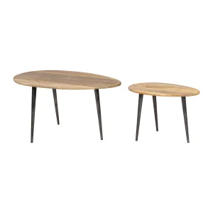 SEMA DESIGN Table Basse Gigogne (lot De 2) En Manguier Naturel Et Fer – Hervea 10