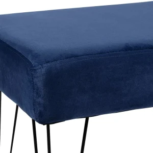 SEMA DESIGN Banc En Velours Bleu Indigo Et Motifs Dorés 7