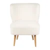 SEMA DESIGN Fauteuil Bouclette Blanc Crème – Elément 19