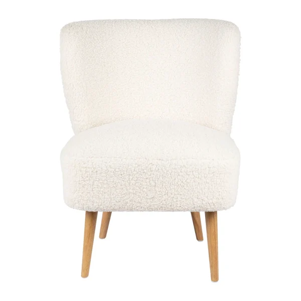 SEMA DESIGN Fauteuil Bouclette Blanc Crème – Elément 1