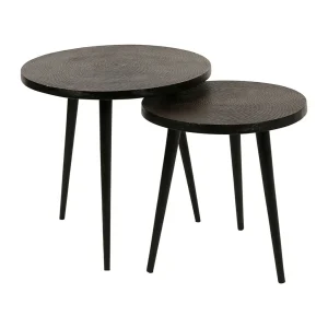 SEMA DESIGN Table Basse Gigogne (lot De 2) En Bronze Noir Et Dorée 8