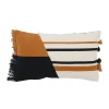 SEMA DESIGN Housse De Coussin Courba Terracotta, Noir Et Blanc Cassé 50x30cm En Coton 13