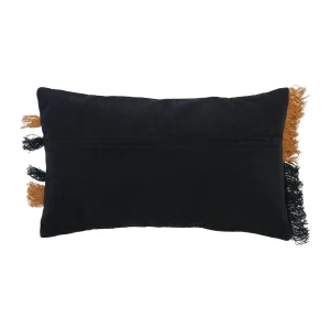 SEMA DESIGN Housse De Coussin Courba Terracotta, Noir Et Blanc Cassé 50x30cm En Coton 7