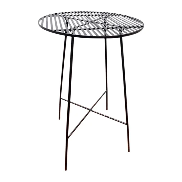 SEMA DESIGN Table Haute Ronde En Fer Noir H109cm – Palmchik 3