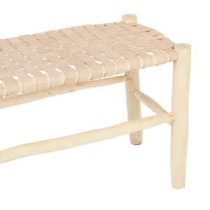 SEMA DESIGN Banc En Bois Et Cuir Tressé Nude 12