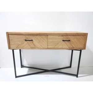 SEMA DESIGN Console Avec Tiroir En Bois Naturel Et Fer – Saori 9