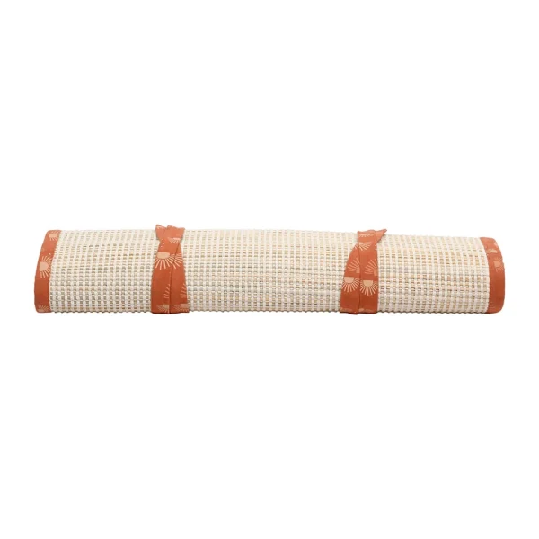 SEMA DESIGN Natte De Plage Avec Coussin Terracotta Et écru – Sweet Leaves 1