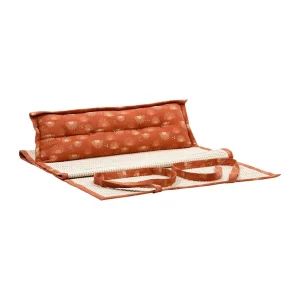 SEMA DESIGN Natte De Plage Avec Coussin Terracotta Et écru – Sweet Leaves 8