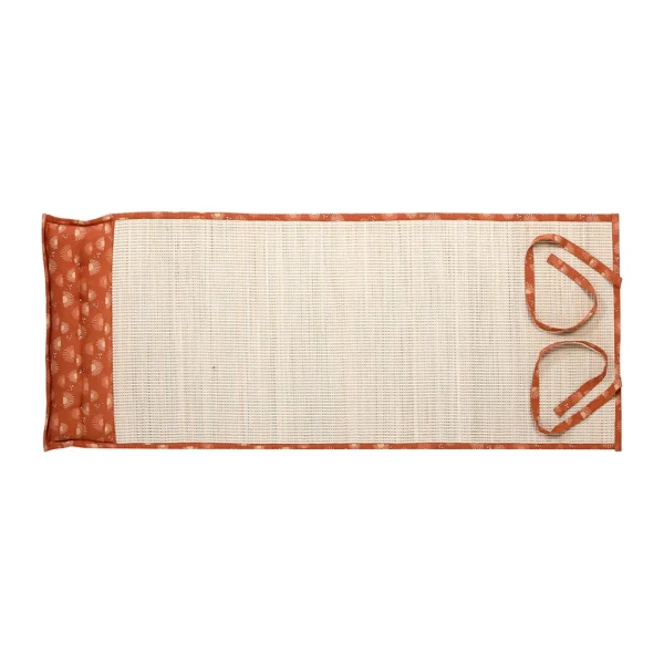 SEMA DESIGN Natte De Plage Avec Coussin Terracotta Et écru – Sweet Leaves 4