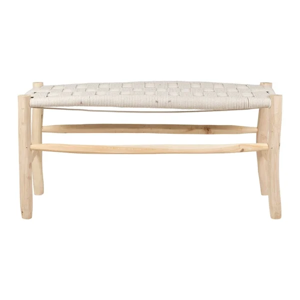 SEMA DESIGN Banc En Bois D’eucalyptus Et Coton Beige 1