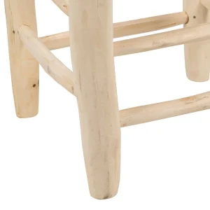 SEMA DESIGN Tabouret En Bois D’eucalyptus Et Coton Beige 12