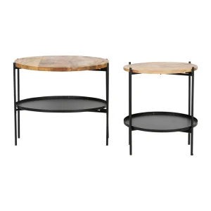 SEMA DESIGN Tables D’appoint X2 En Manguier Naturel Et Fer Noir – Hervea 9