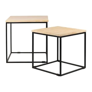 SEMA DESIGN Tables D’appoint X2 Beige Et Noir En Marbre Et Fer – Eskela 8