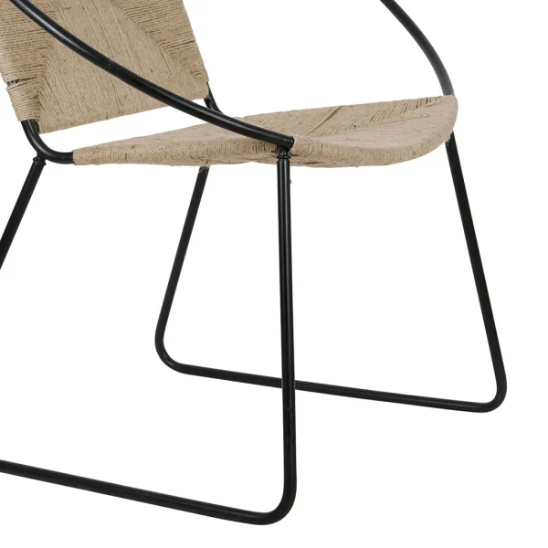 SEMA DESIGN Fauteuil Rond En Jute Naturel Et Fer Noir – Madeira 6