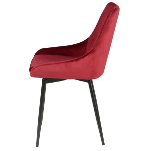 Zago Chaise Salle à Manger En Velours Rouge – Ben 9