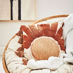 SEMA DESIGN Housse De Coussin Soleil Tufté écru Et Terracotta 45x45cm – Sweet Leaves 12