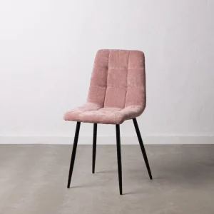 Ixia Chaise Salle à Manger En Tissu Rose – Mony 10