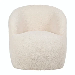 SEMA DESIGN Fauteuil Club Tissu Bouclette Crème – Cosine 9