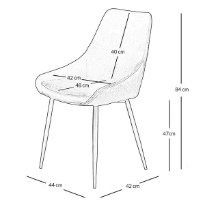 Zago Chaise Salle à Manger En Velours Noir – Ben 15