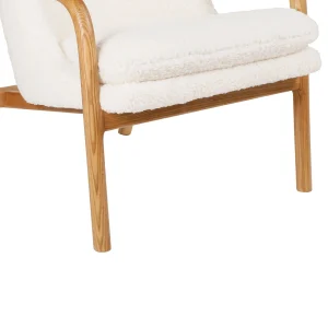 SEMA DESIGN Fauteuil En Tissu Bouclette Crème Et Pieds En Frêne – Element 16