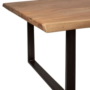 Côté Table Table à Manger En Acacia Massif Et Pieds En Fer Noir 200x100cm – Factory 18