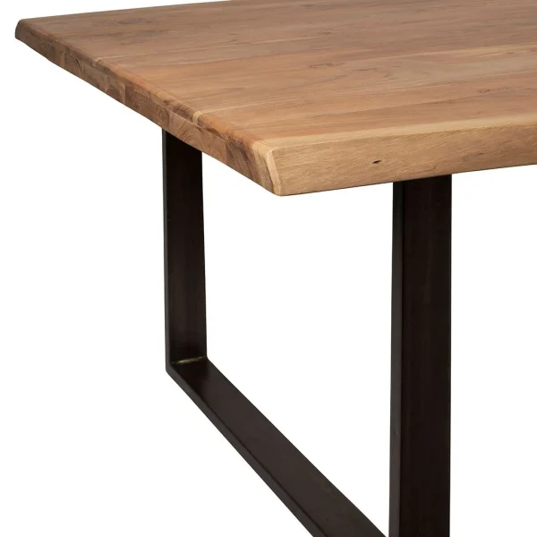 Côté Table Table à Manger En Acacia Massif Et Pieds En Fer Noir 200x100cm – Factory 7