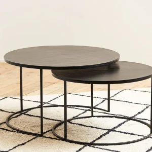 Côté Table Table Basse Gigogne Ronde (lot De 2) En Fer Noir – Felia 14