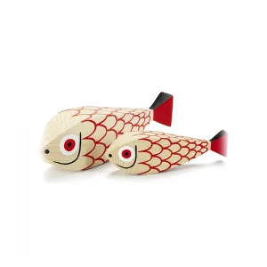 Vitra Poupée En Bois / Wooden Dolls Mother Fish & Child 12