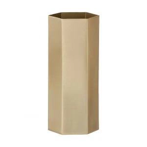 Ferm LIVING Vase Hexagon Laiton 6