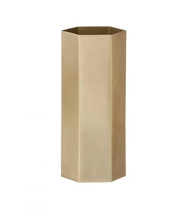 Ferm LIVING Vase Hexagon Laiton 3